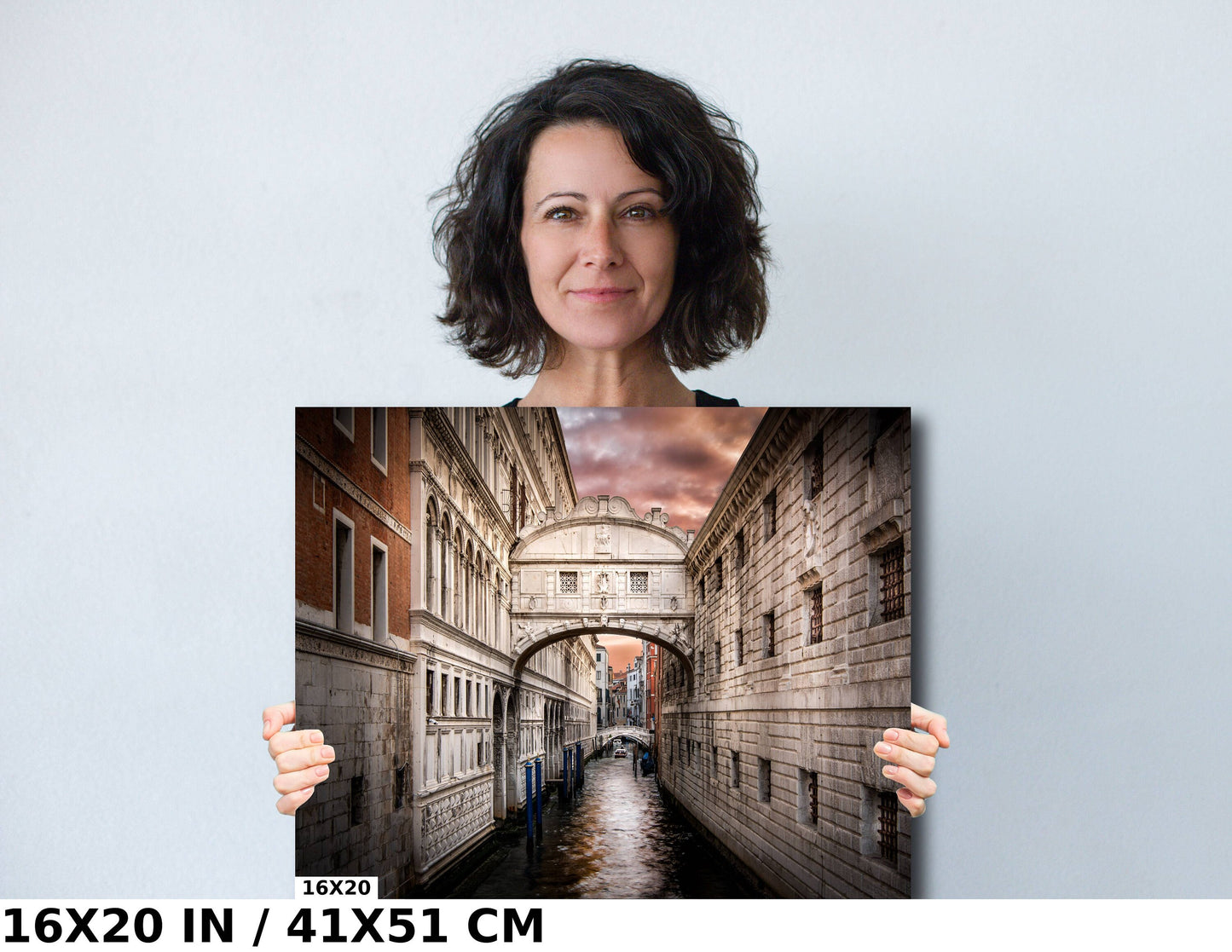 Venice Bridge of Sighs, Venice Photography, Fine Art Print, Italy Landscape, Water Reflection, Color Travel Wall Art, Prison, Gift Limestone