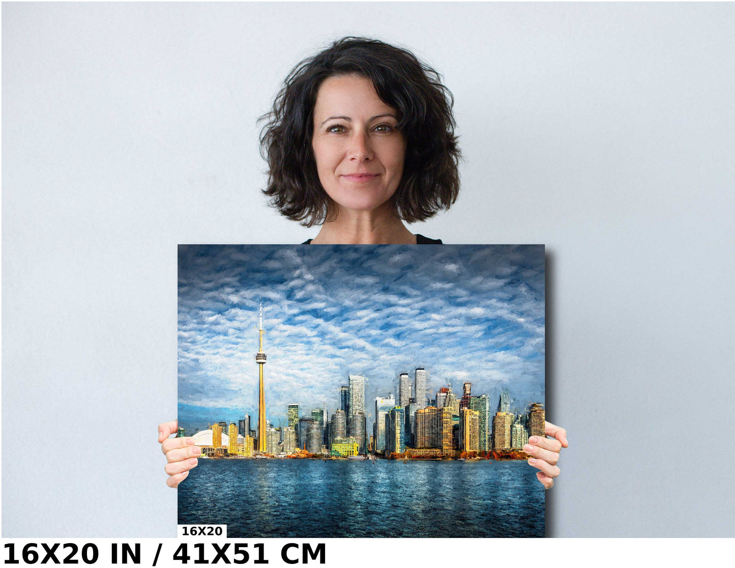 Toronto skyline print, Painterly art, CN Tower, Toronto waterfront, cityscape, urban photography, Toronto photo, Toronto architecture