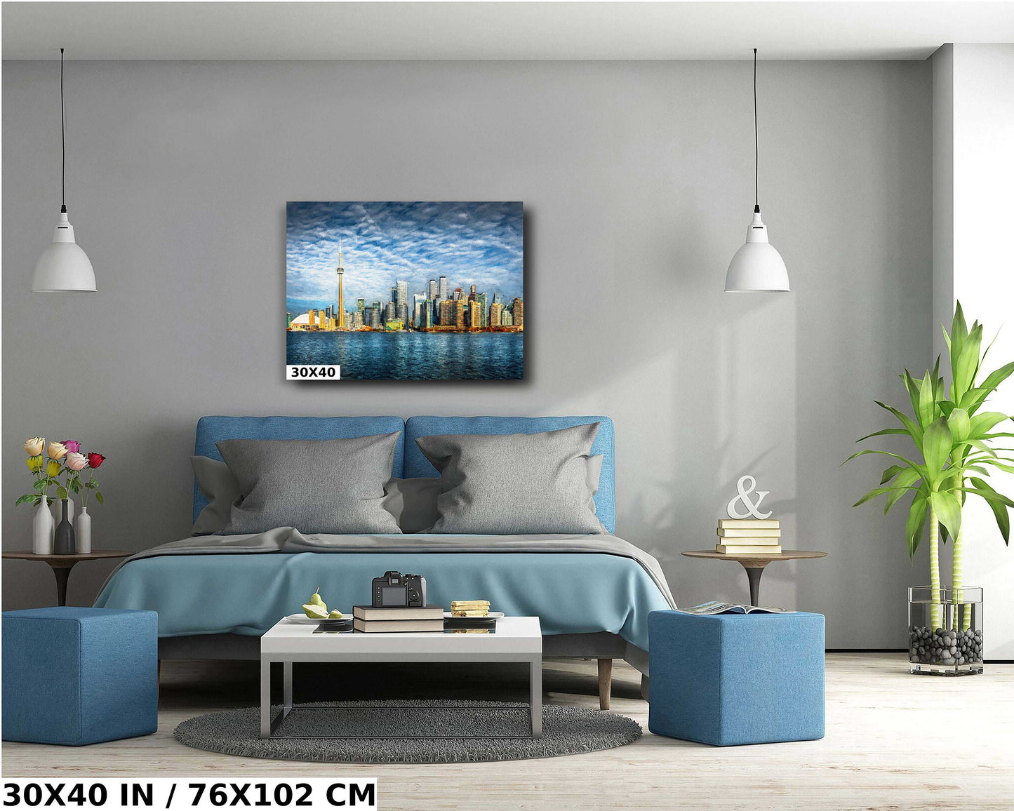 Toronto skyline print, Painterly art, CN Tower, Toronto waterfront, cityscape, urban photography, Toronto photo, Toronto architecture