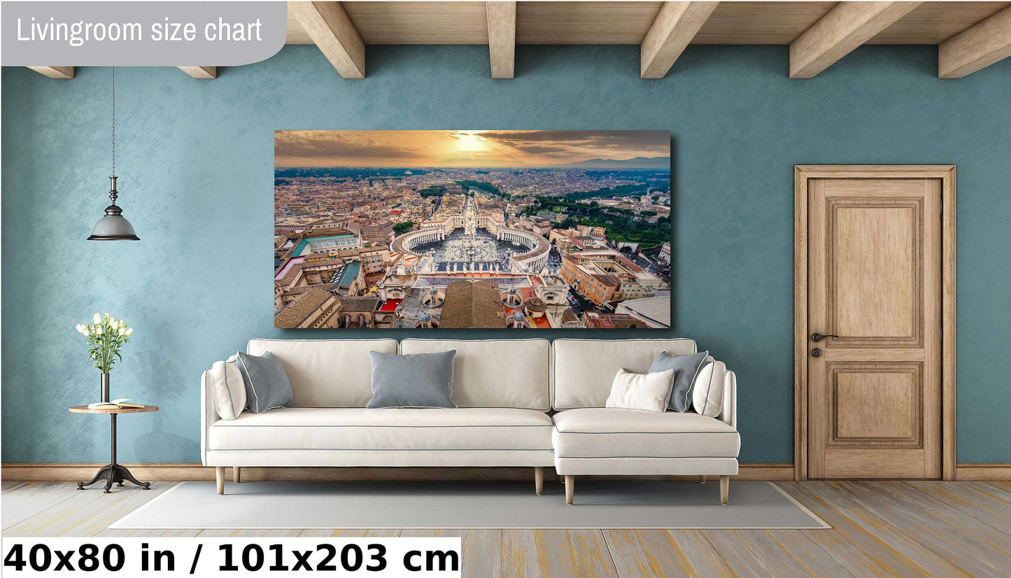 Rome Vatican Morning Sunrise, Landscape, Vatican City, Gift, Large Art Decor, Architecture, Sunrise, Religious Building