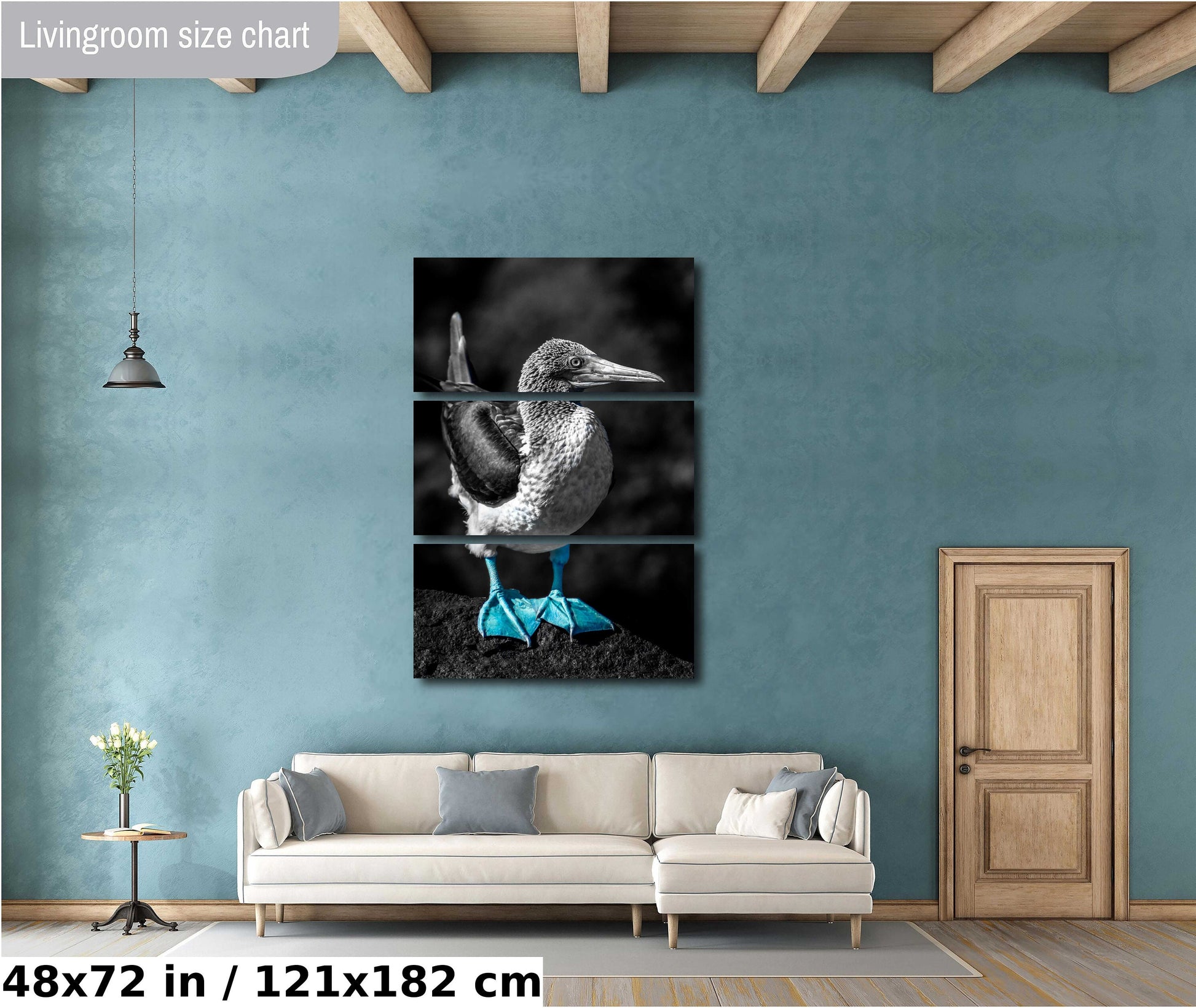 Blue Footed Booby Print, Galapagos Islands, Bird Photography, Canvas Print, Wall Art, Galapagos Photography, Nature photograph Vertical