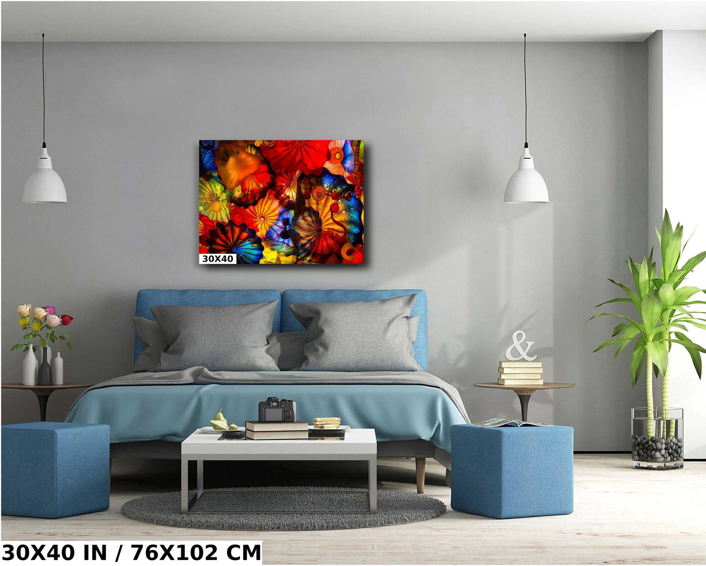 Color Glass Flowers Print, Chihuly Glass Wall Art, Home Decoration, House Warming Gift, Interior Design Ideas, Abstract Art, Urban Art