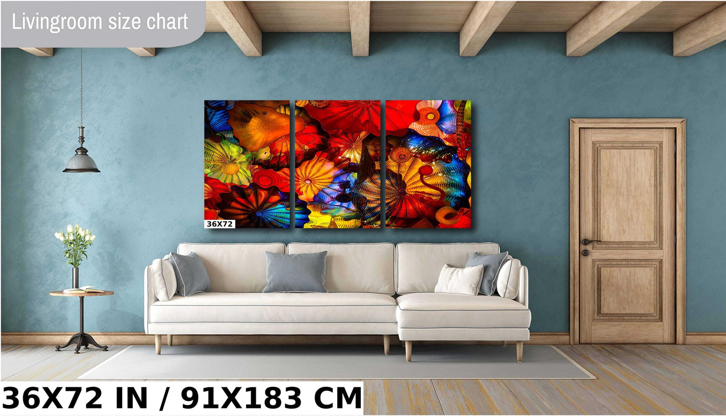 Color Glass Flowers Print, Chihuly Glass Wall Art, Home Decoration, House Warming Gift, Interior Design Ideas, Abstract Art, Urban Art
