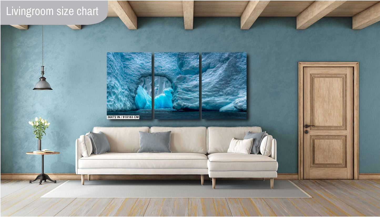 Antarctic Blue Ice Canvas Print, Photo Art, Canvas Wall Art, Antarctic Photography, Anniversary Gift, Iceberg Photography, Modern Art