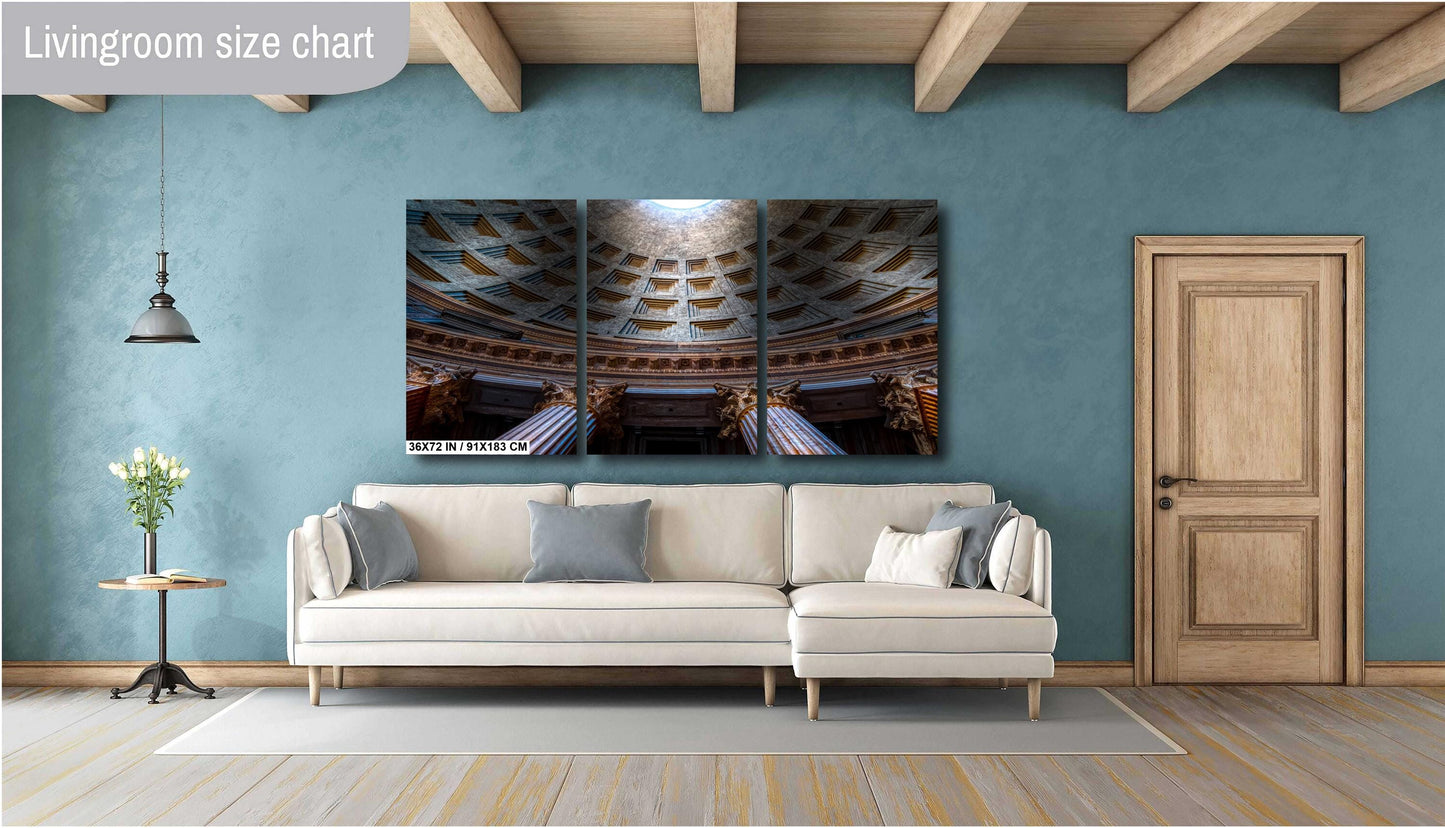 Rome Pantheon Dome, Oculus, Pantheon Art, Rome Street Scene Print, Italy Photograph, Canvas Metal Acrylic Wall Art, Architecture, Gift