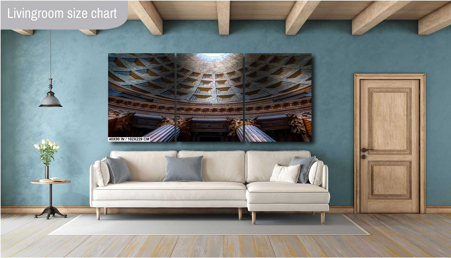 Rome Pantheon Dome, Oculus, Pantheon Art, Rome Street Scene Print, Italy Photograph, Canvas Metal Acrylic Wall Art, Architecture, Gift