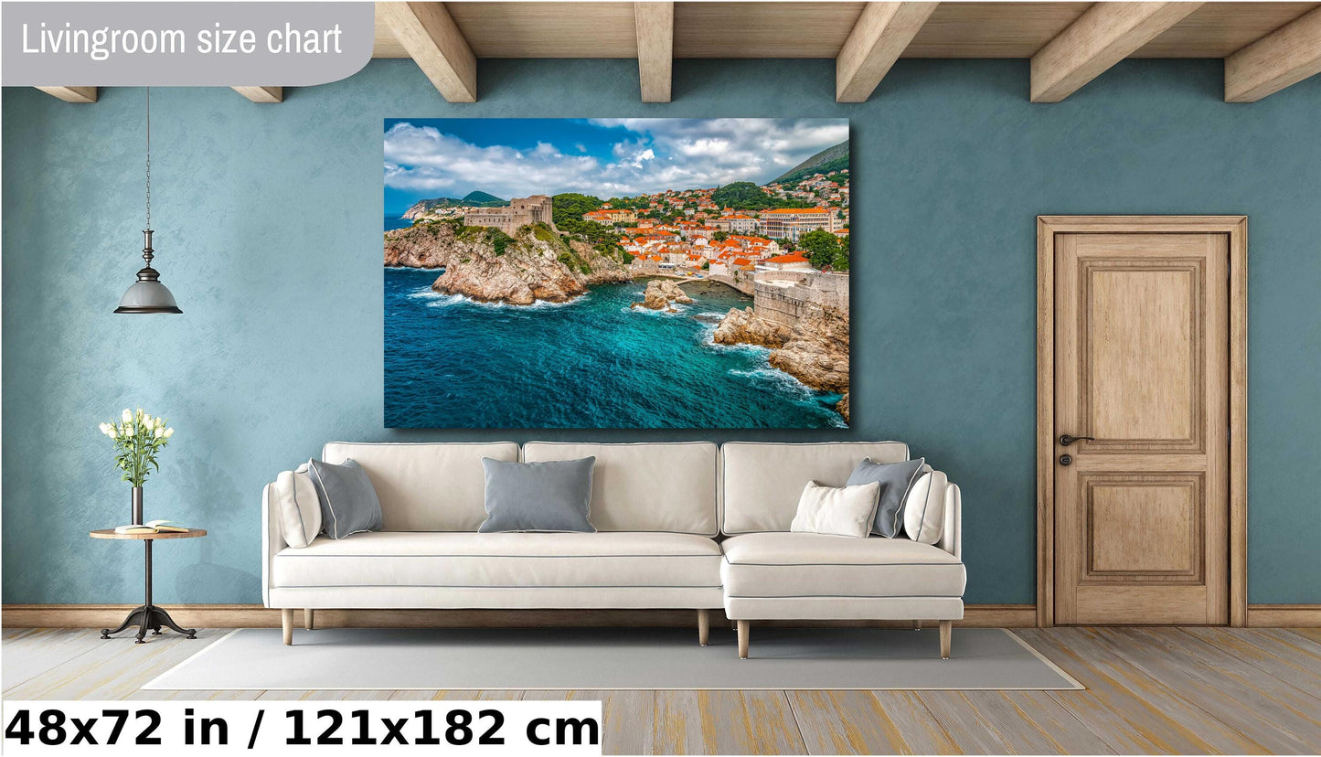 Dubrovnik Croatia Canvas Print, Dubrovnik Cityscape Photo, Photo Art, Canvas Wall Art, Adriatic Coast Photography