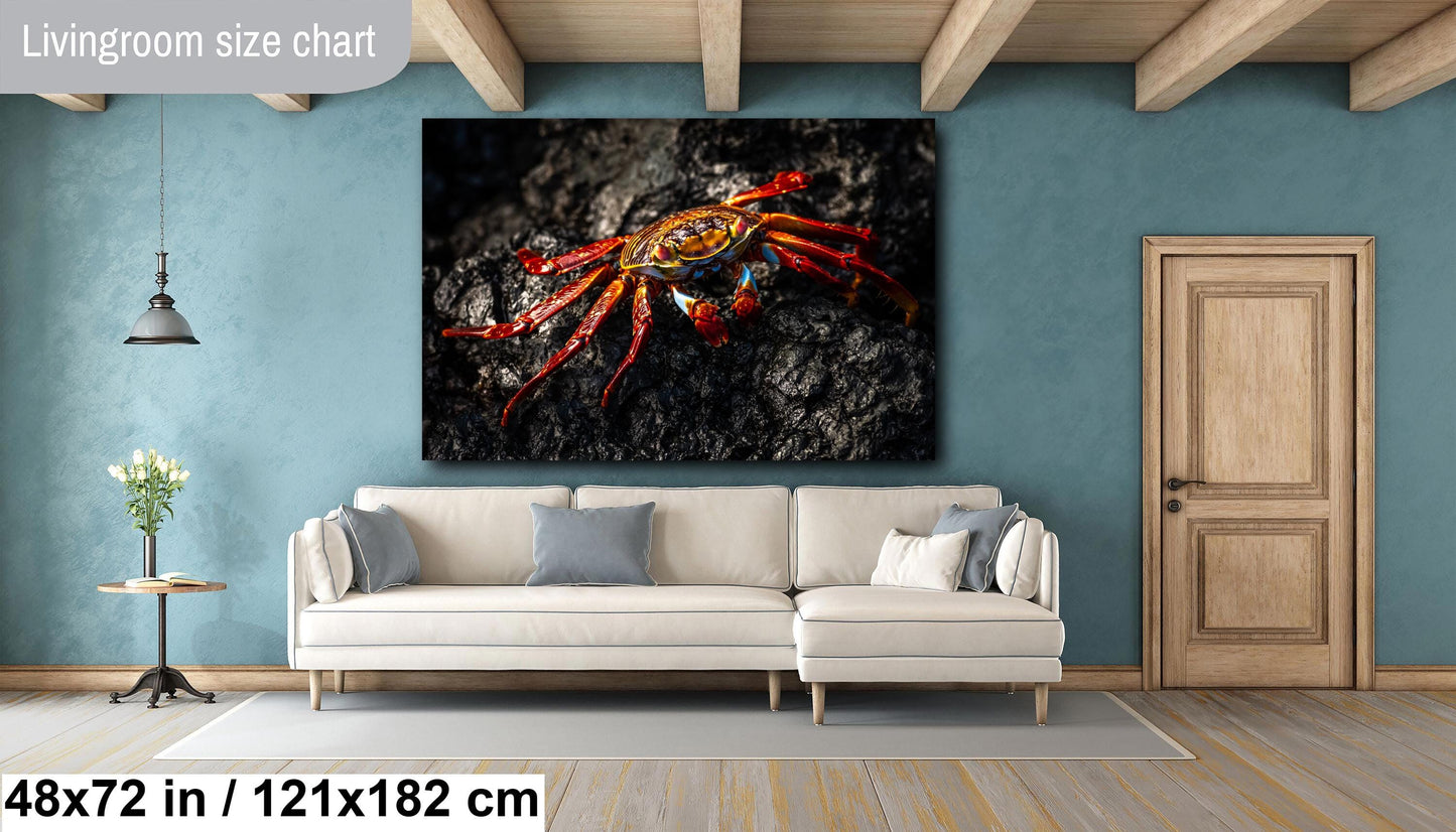 Galapagos Red Crab Canvas Print, Galapagos Islands, Crab Photography, Canvas Print, Canvas Wall Art, Galapagos Photography