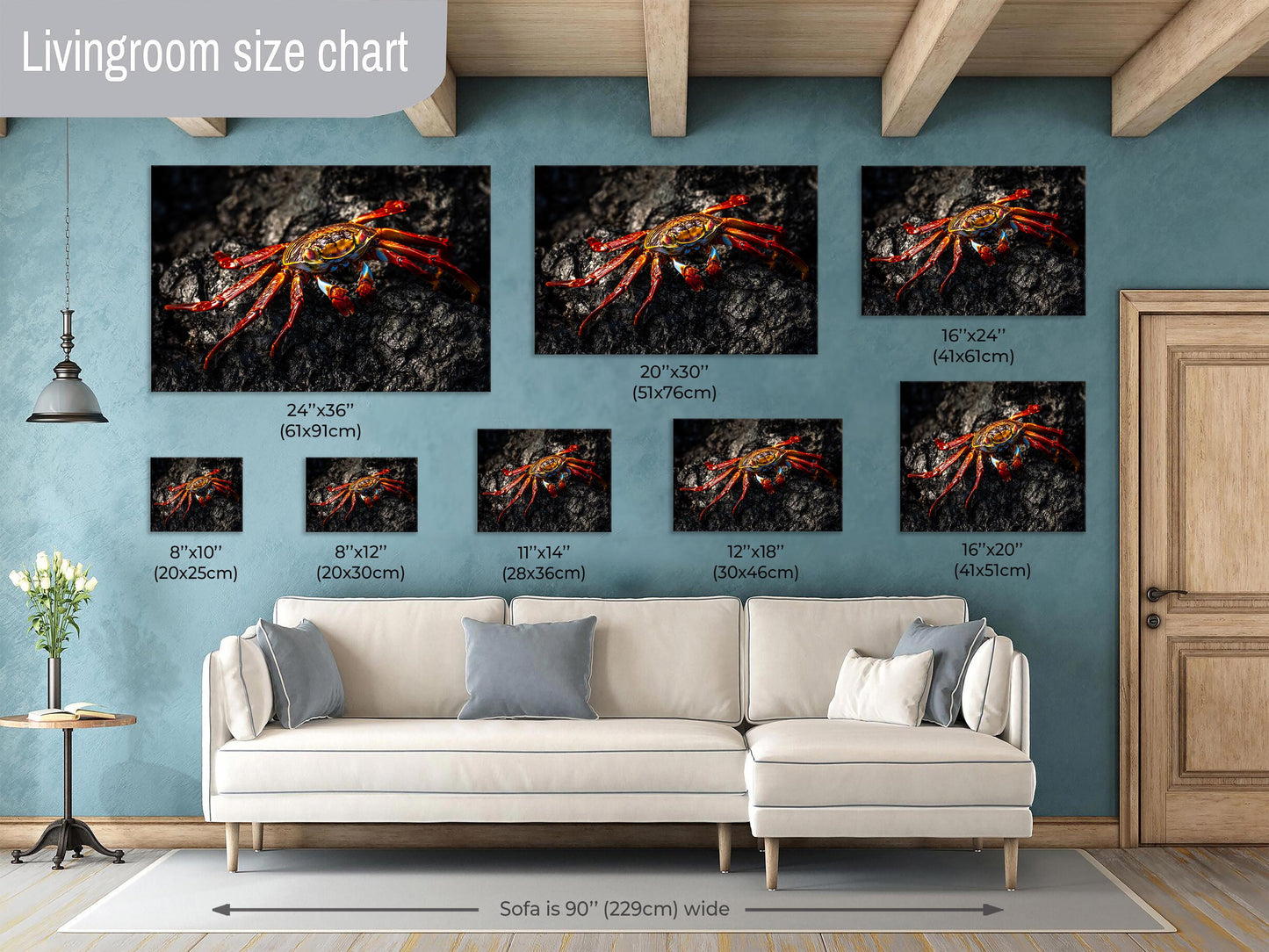 Galapagos Red Crab Canvas Print, Galapagos Islands, Crab Photography, Canvas Print, Canvas Wall Art, Galapagos Photography