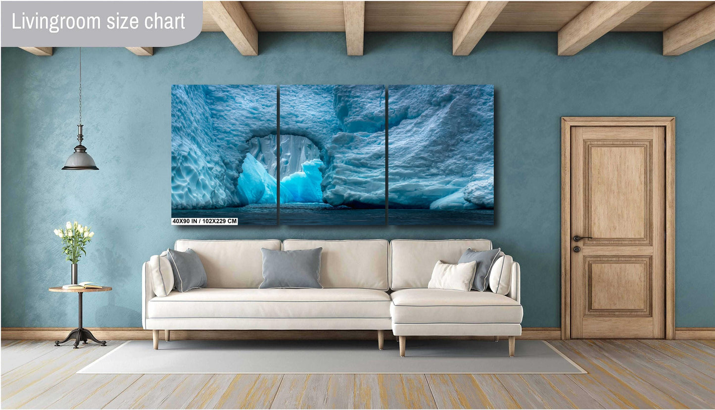 Antarctic Blue Ice Canvas Print, Photo Art, Canvas Wall Art, Antarctic Photography, Anniversary Gift, Iceberg Photography, Modern Art