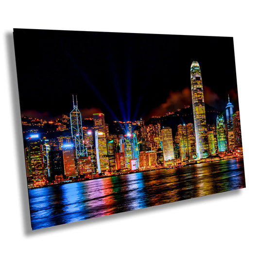 Hong Kong Skyline Photography, Photo Art, Canvas Print, Home Decor, Wall Art, Nightscape, Cityscape