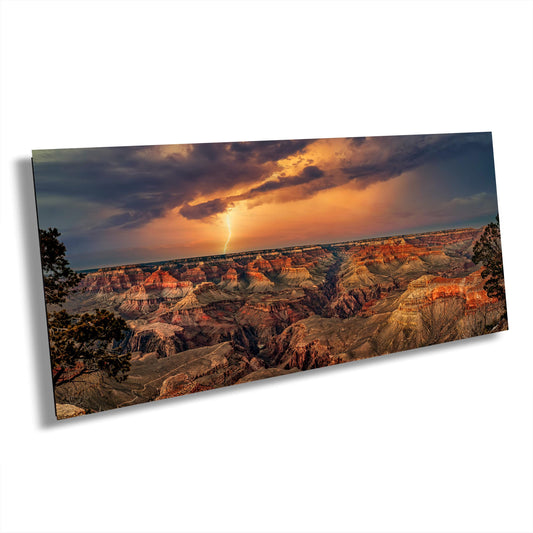 Grand Canyon Lightning, Arizona Art, Red Rock Artwork, Gift, Vibrant Sunset Landscape, Nature Photography Print, Canvas, Metal, Acrylic