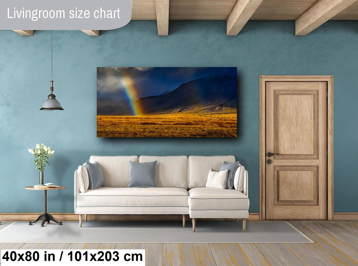 Iceland Rainbow Canvas Print, Iceland Photography, Landscape Print, Photo Art, Canvas Wall Art, Iceland Landscape