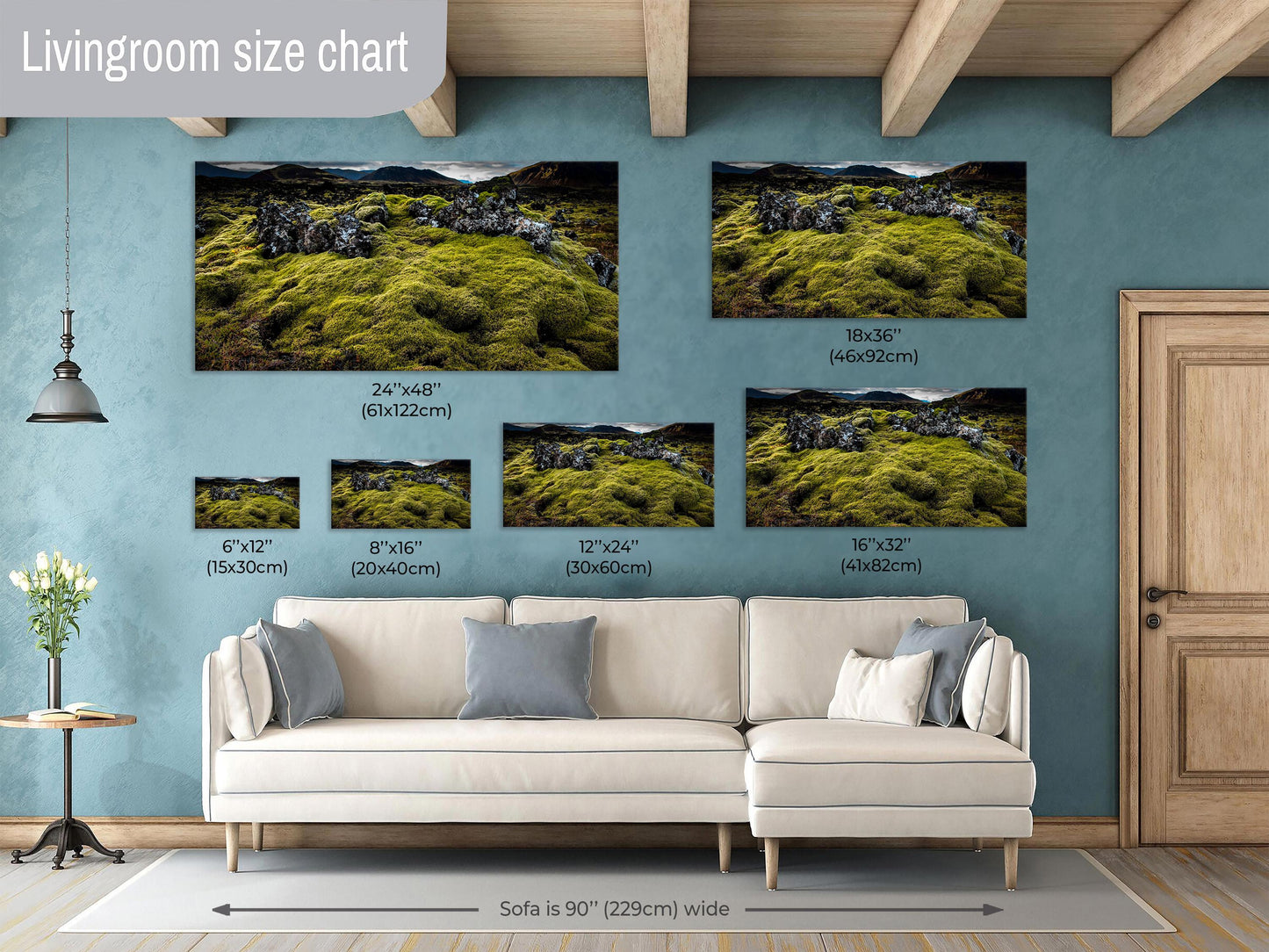 Iceland Green Moss on Canvas, Landscape Image, Photo Art, Travel Print, Canvas Wall Art, Iceland Photography, Nature Art