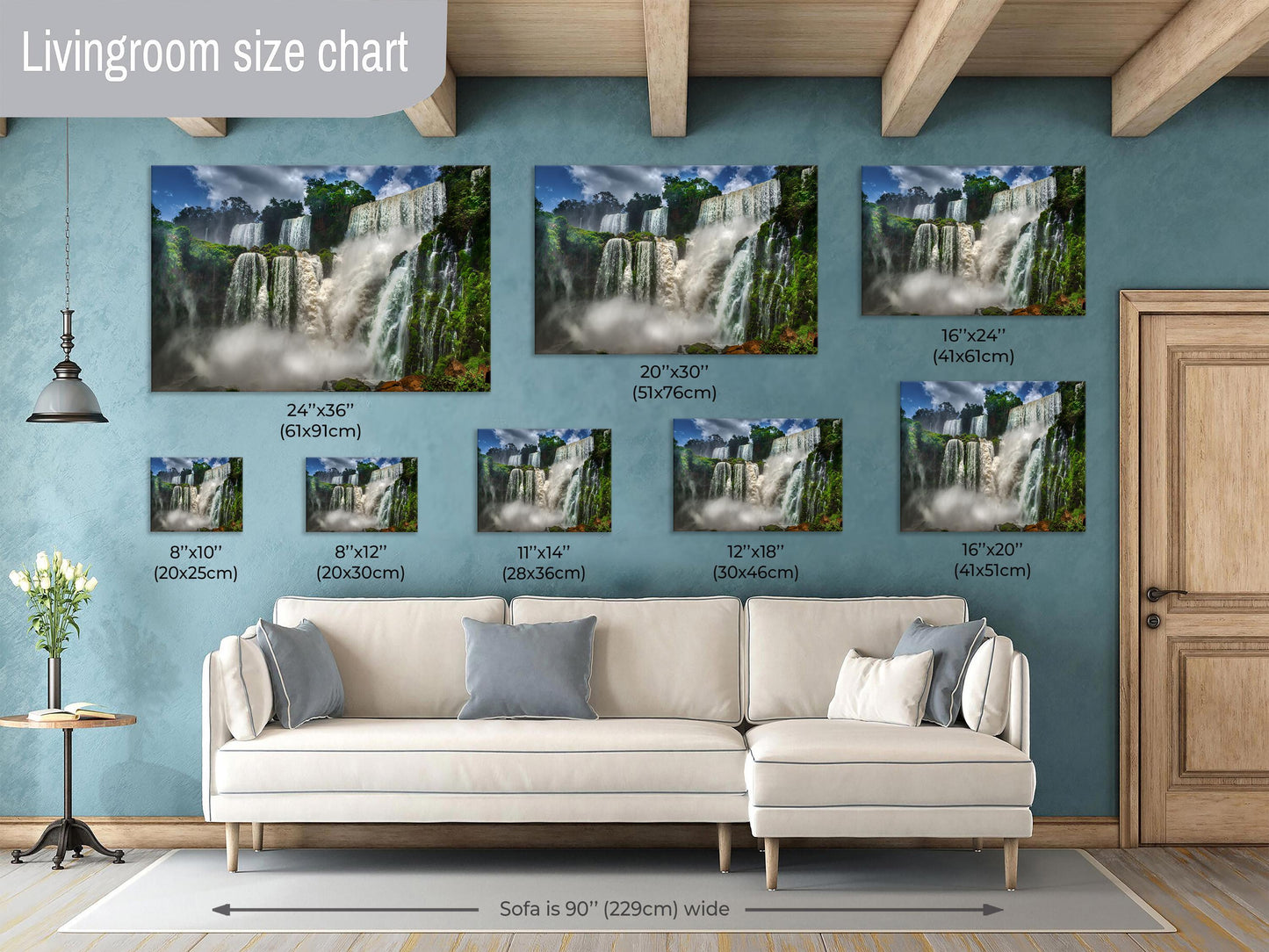 Iguazu Falls on Canvas, Waterfalls Image, Photo Art, Canvas Print, Waterfalls Photography, Nature Art |