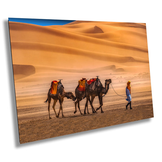 Sahara Desert Canvas Print, Camels, Morocco Photography, Photo Art, Canvas Wall Art, Desert Landscape, Travel Photography