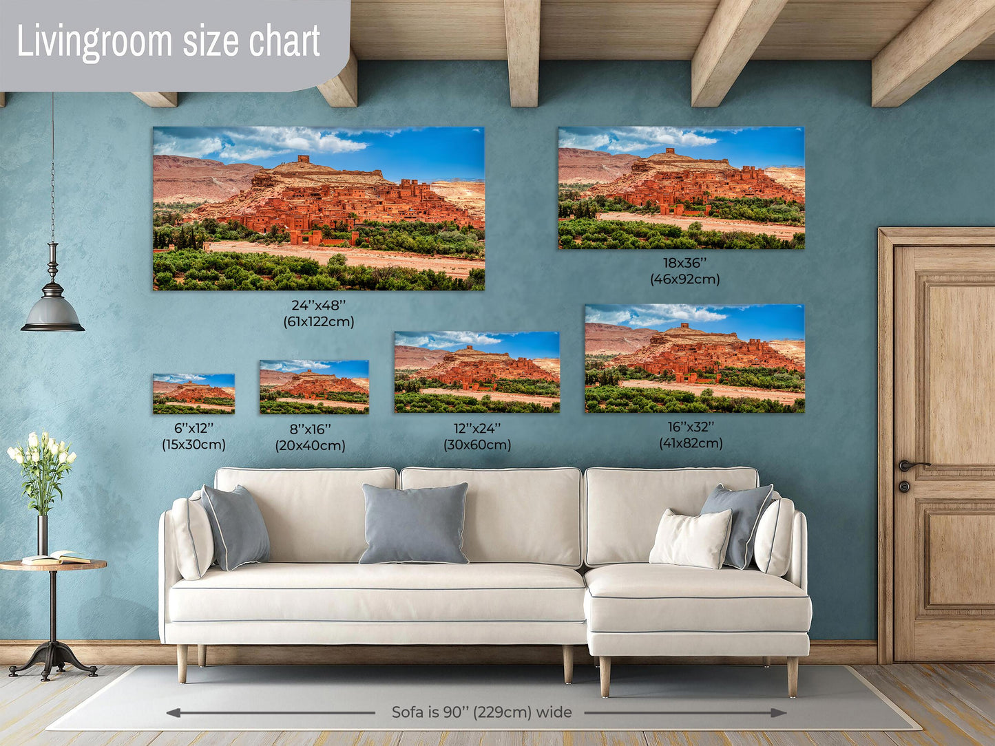 Ait Benhaddou Canvas Print, Desert, Gladiator Movie Set, Clay Architecture, Morocco Filming Location, Photo Art, Morocco ART