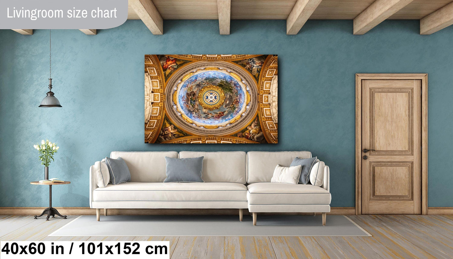 Vatican ceiling photo, Rome mosaic print, Vatican art photo, Pietà dome print, sacred art print, Catholic art, Vatican photography, gold leaf ceiling, mosaic dome art, religious art print, Rome travel photo, sacred art wall decor, Vatican decor