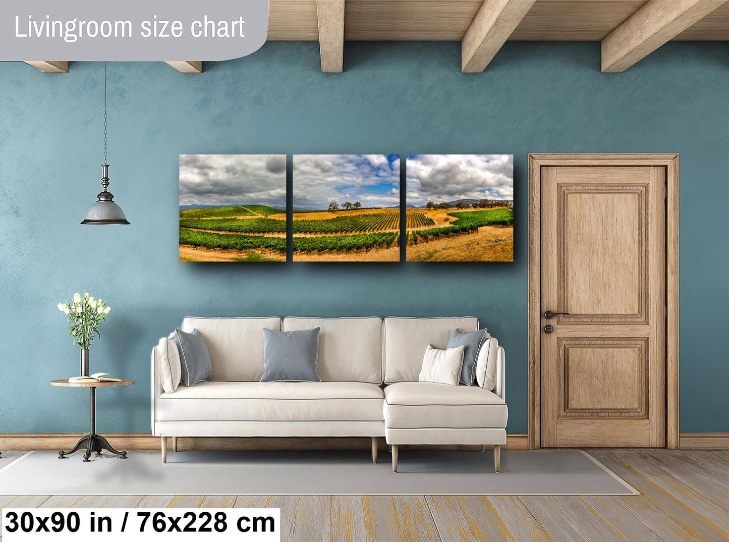 Napa Valley Vineyard Canvas Print, Panorama Landscape Image, Wall Art, California Vineyard, William Hill Winery, Wine, Grasses, Nature