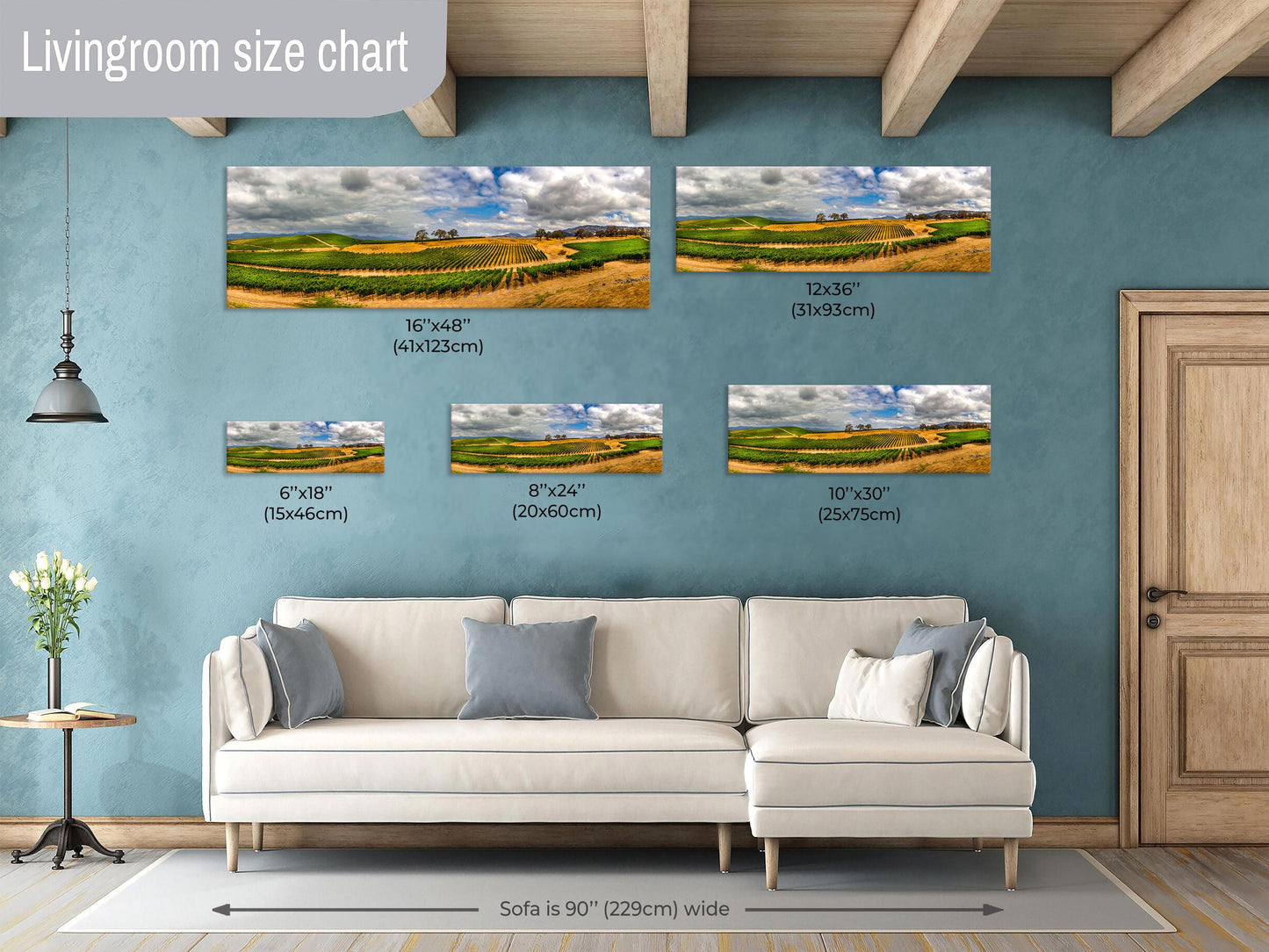 Napa Valley Vineyard Canvas Print, Panorama Landscape Image, Wall Art, California Vineyard, William Hill Winery, Wine, Grasses, Nature