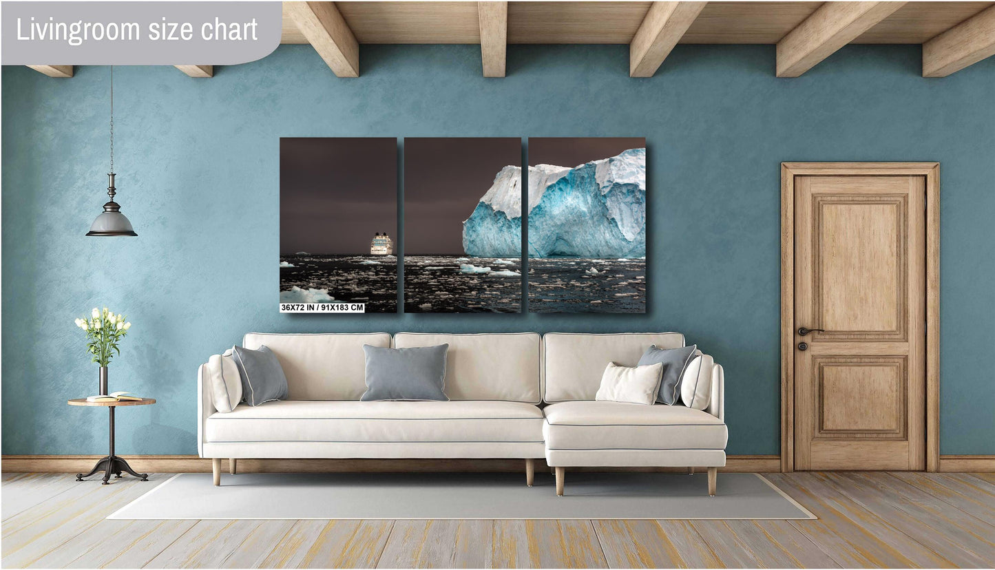 Large Iceberg Canvas Print, Cruise Ship and Iceberg, Antarctic Photography,  Photo Art, Canvas Wall Art, Anniversary Gift, Seabourn Cruise