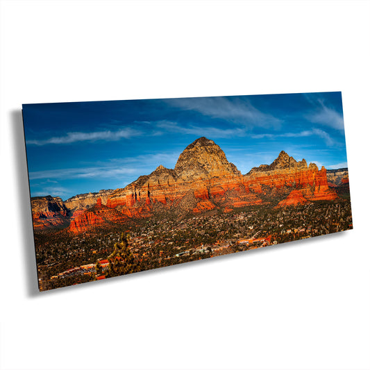 Sedona City Sunset, Red Rock, Arizona Wall Art Canvas Print, Sonoran Desert landscape, home art decor, wall decor, interior design, Panorama