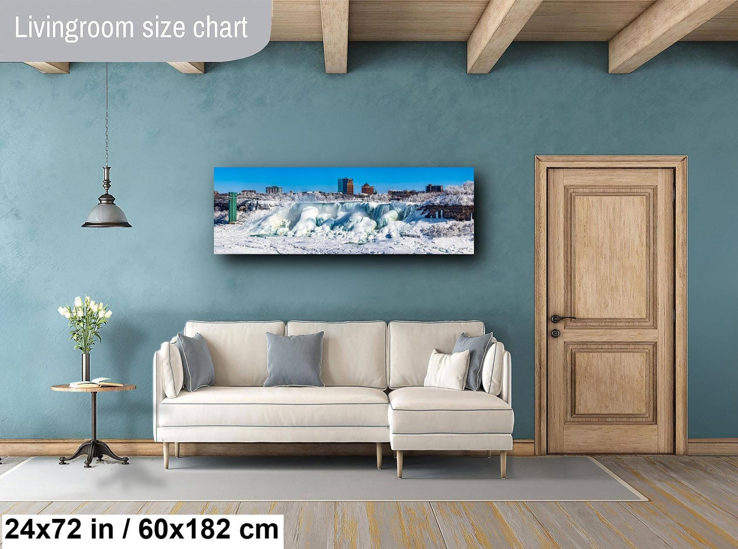 Niagara Falls Panorama, Waterfalls Image, Photo Art, Canvas Print, Home Decor, Wall Art, Waterfalls, Ice Photography, Landscape, Snowfall