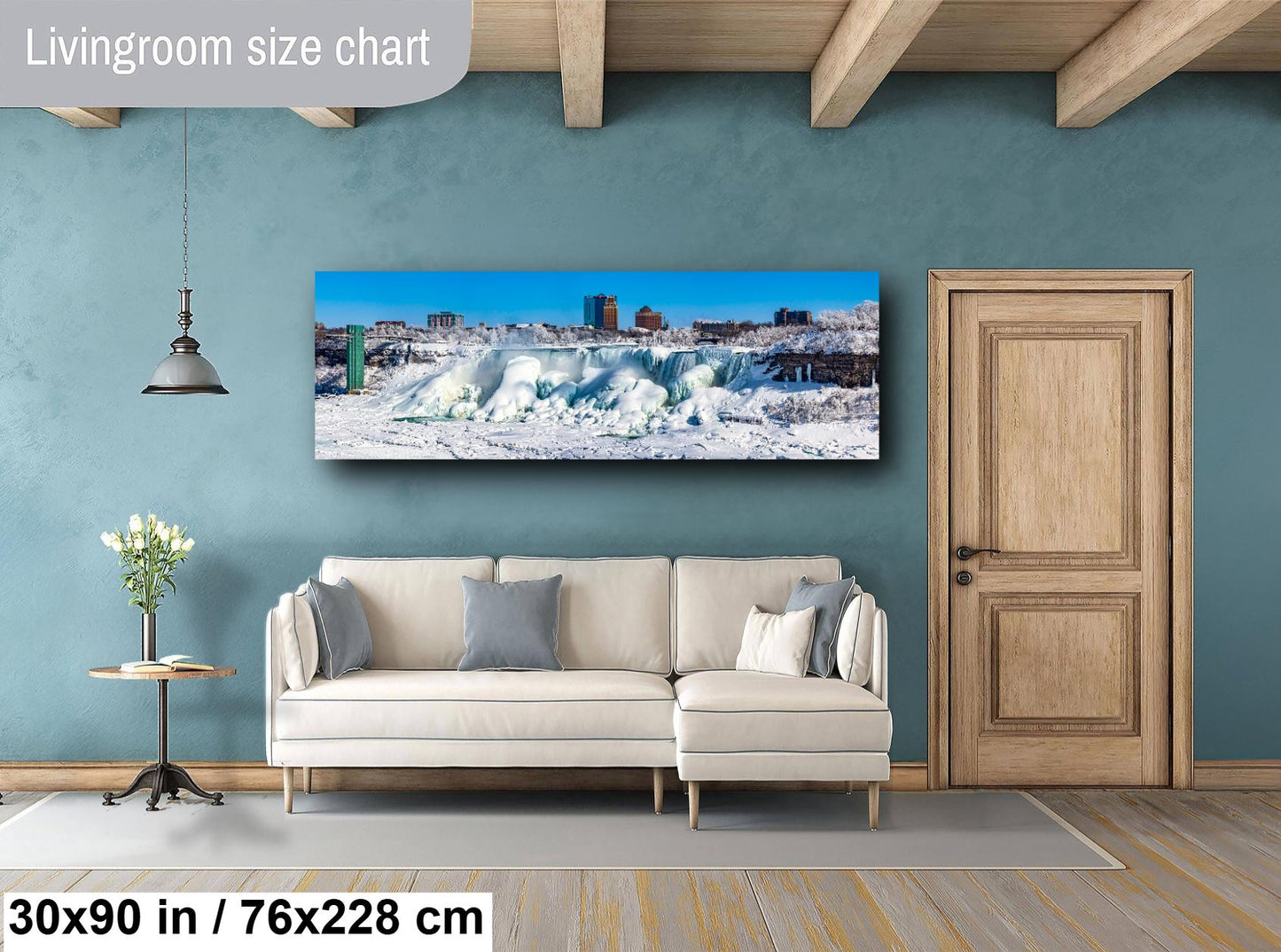 Niagara Falls Panorama, Waterfalls Image, Photo Art, Canvas Print, Home Decor, Wall Art, Waterfalls, Ice Photography, Landscape, Snowfall