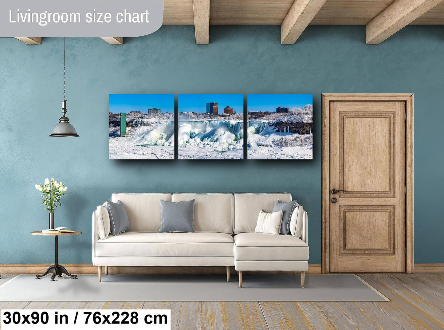 Niagara Falls Panorama, Waterfalls Image, Photo Art, Canvas Print, Home Decor, Wall Art, Waterfalls, Ice Photography, Landscape, Snowfall