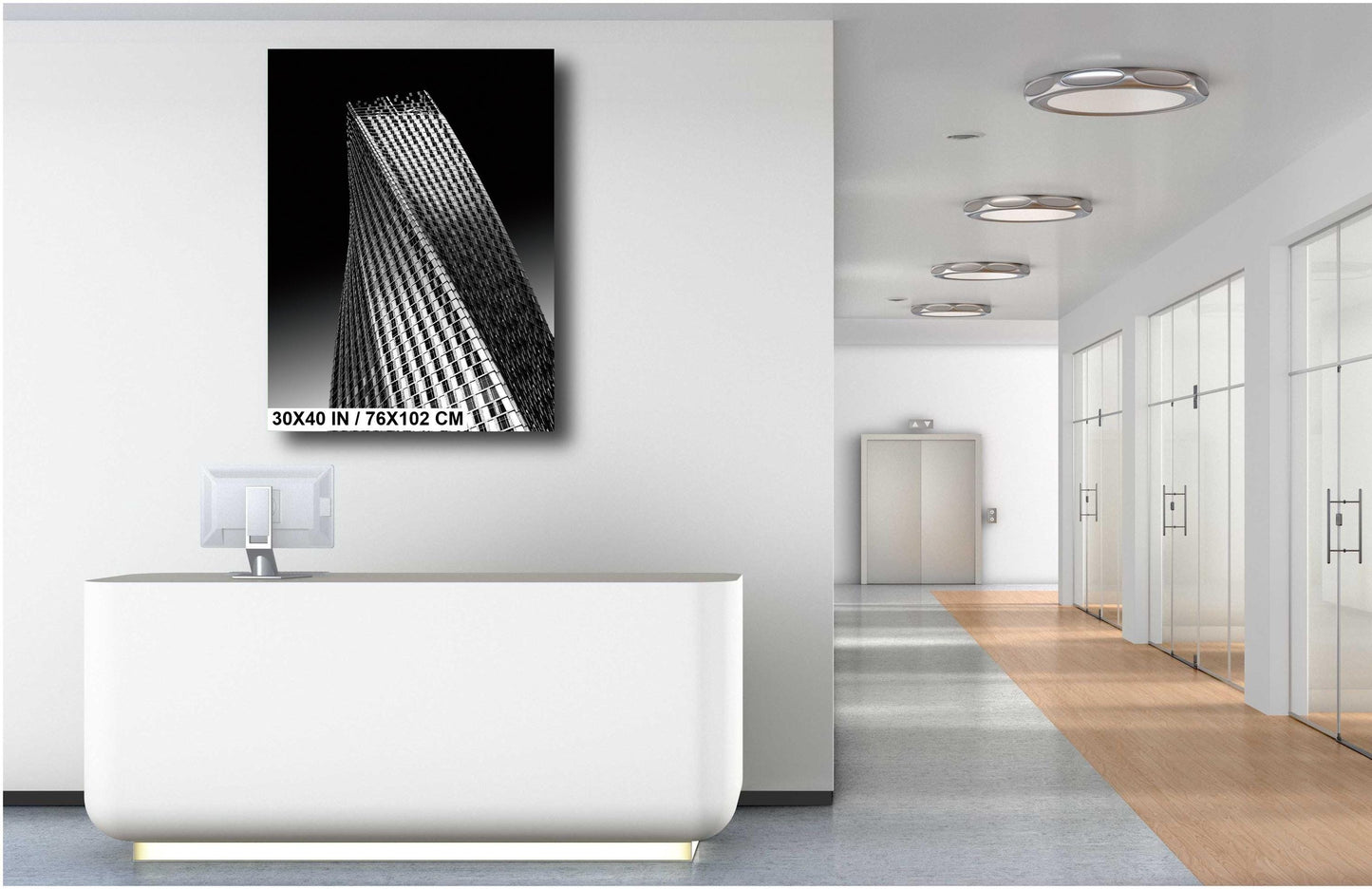 Architecture Photography on Canvas, Black White Photo, Dubai Cayan Tower, Architecture Photo Art, Dubai Photography, Canvas Wall Art