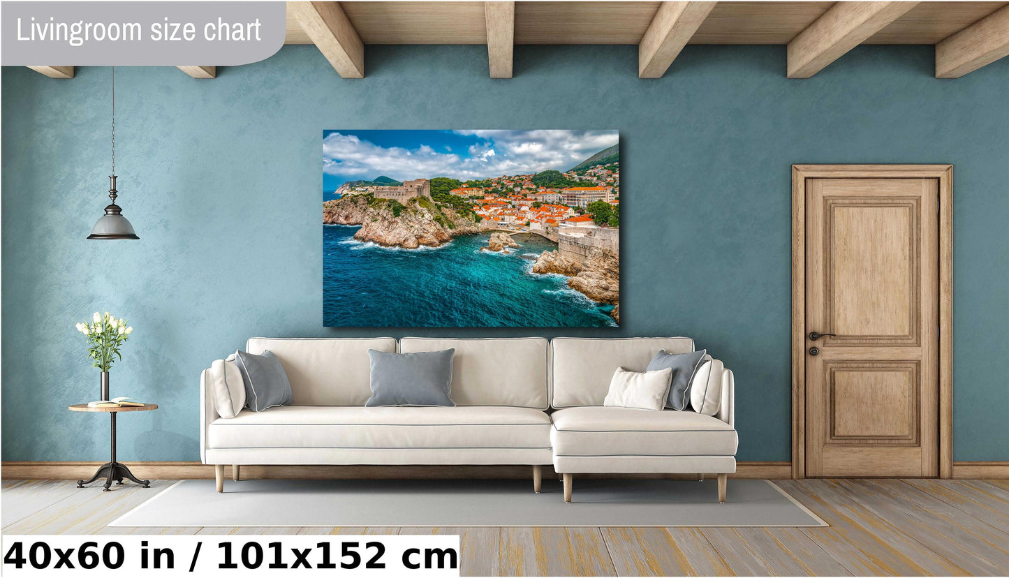 Dubrovnik Croatia Canvas Print, Dubrovnik Cityscape Photo, Photo Art, Canvas Wall Art, Adriatic Coast Photography