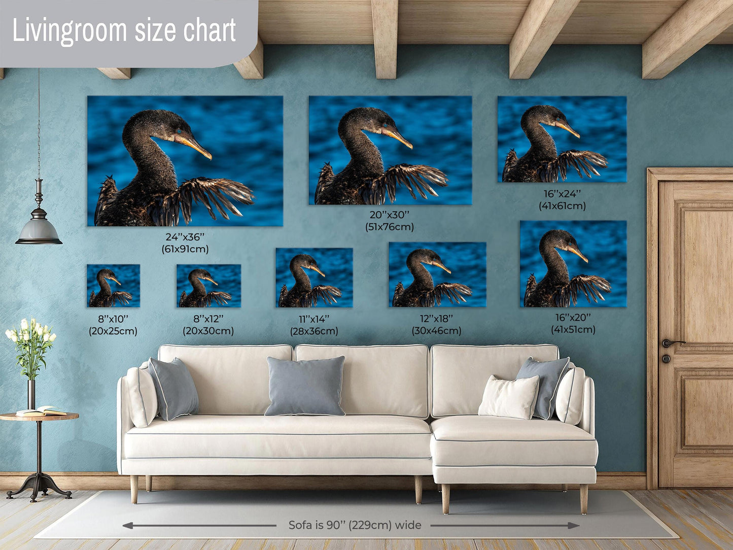 Galapagos Bird Canvas Print, Bird , Cormorant Photography, Canvas Print, Canvas Wall Art, Galapagos Photography