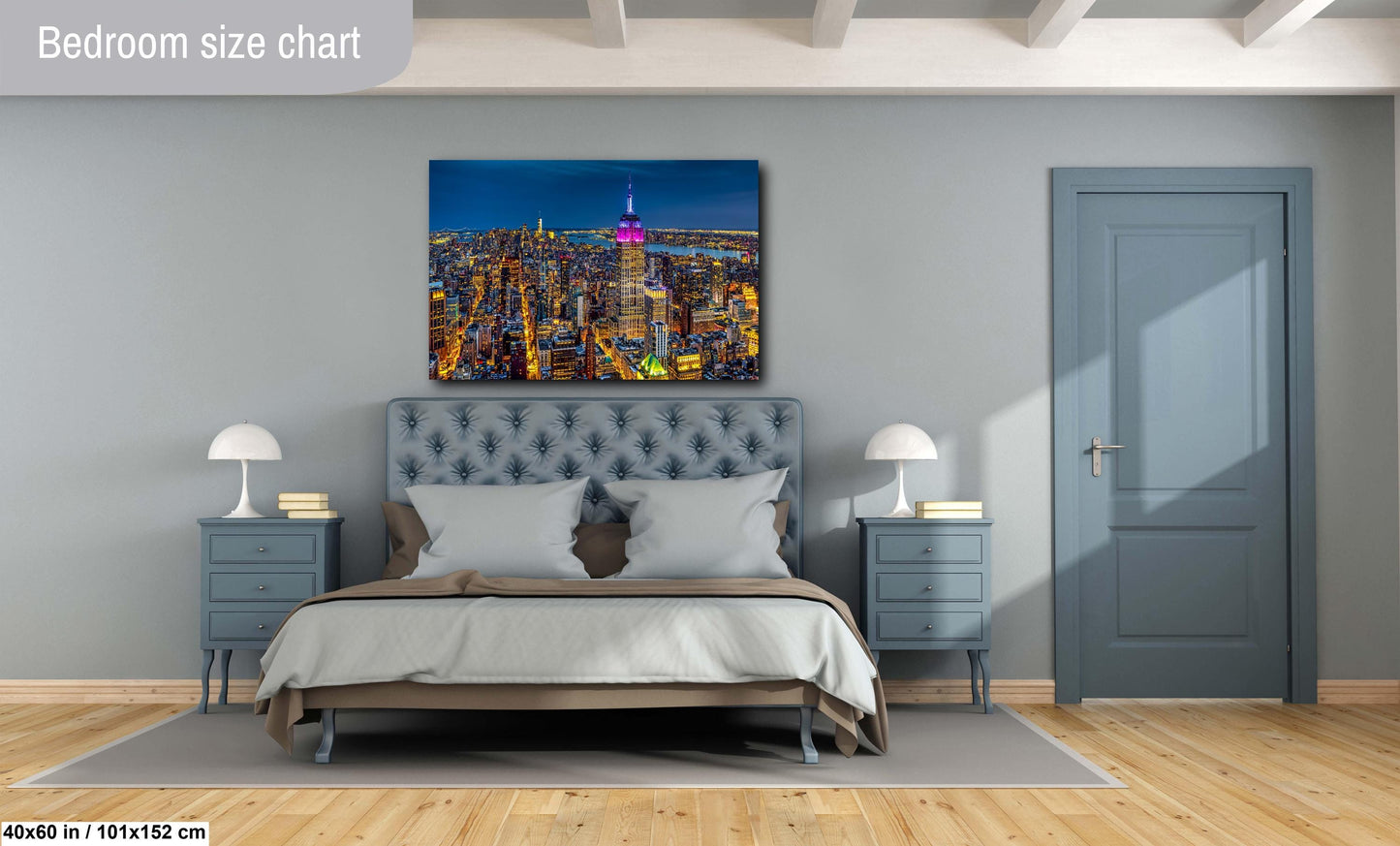 New York City Print, Skyline Night, Canvas Wall Art, Cityscape Image, Photo Art, Architecture Art, Modern Wall Decor, Manhattan Cityscape