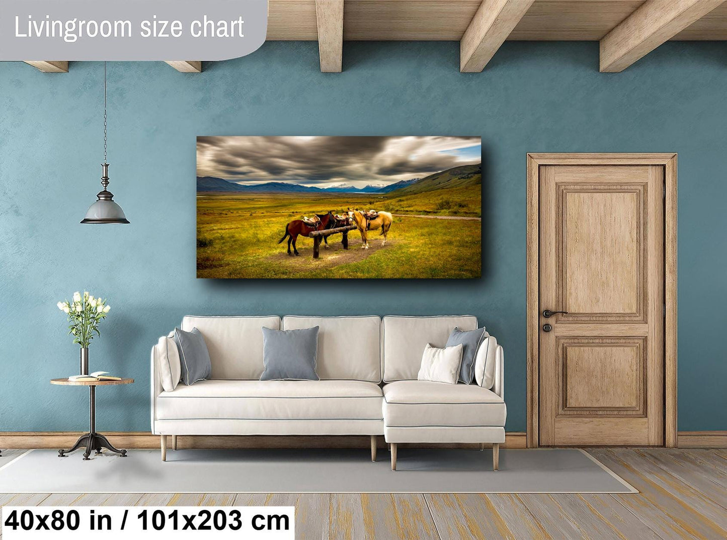 Patagonia Horses Canvas Print, Painterly Photo Art, Landscape Photography, Canvas Print, Canvas Wall Art |