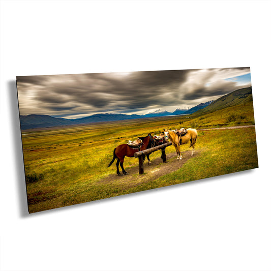 Patagonia Horses Canvas Print, Painterly Photo Art, Landscape Photography, Canvas Print, Canvas Wall Art |