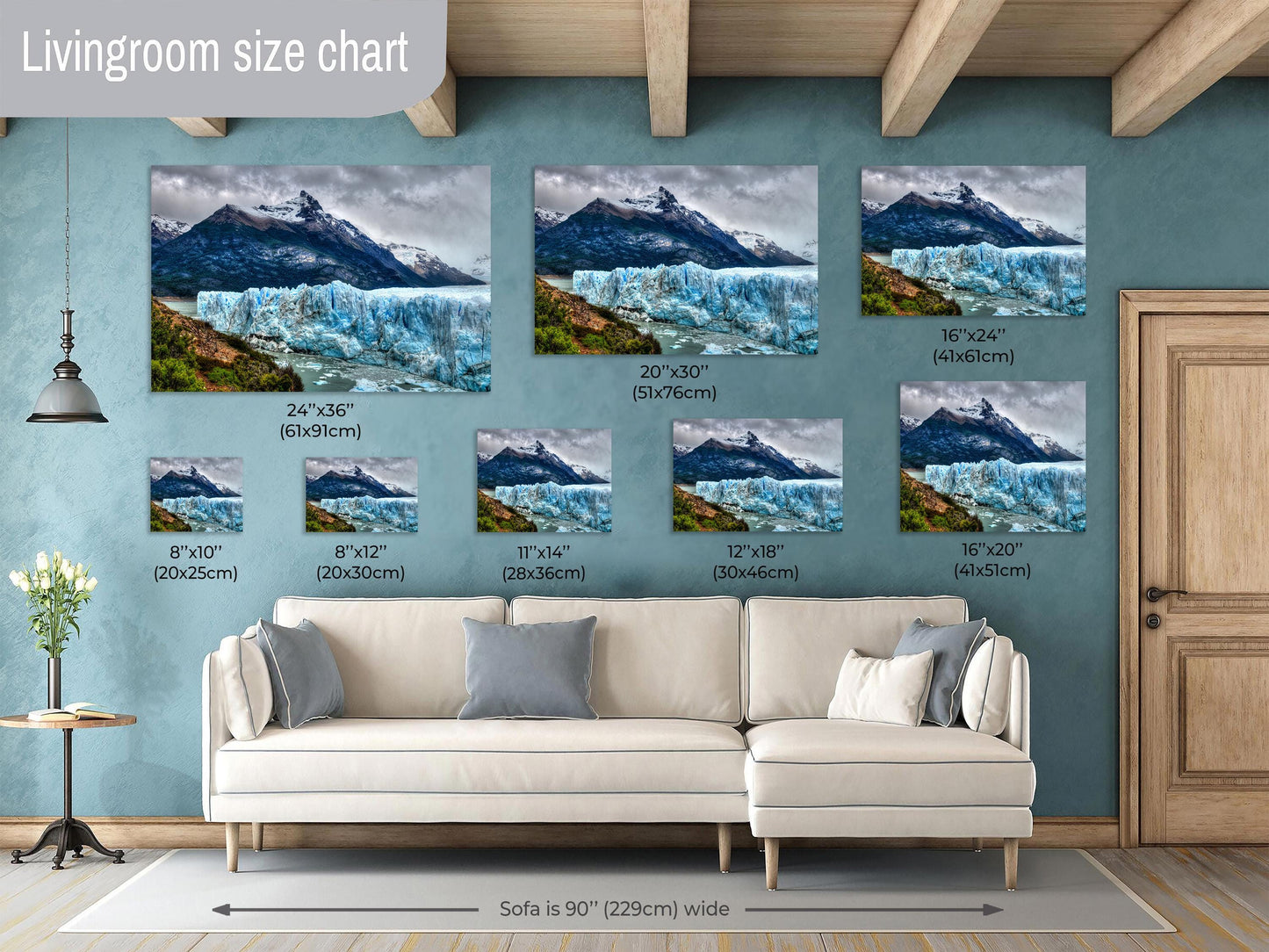 Patagonia Glacier Print, Perito Moreno Glacier Wall Art, Patagonia, Landscape Photograph, Canvas Print, Argentina Wall Art