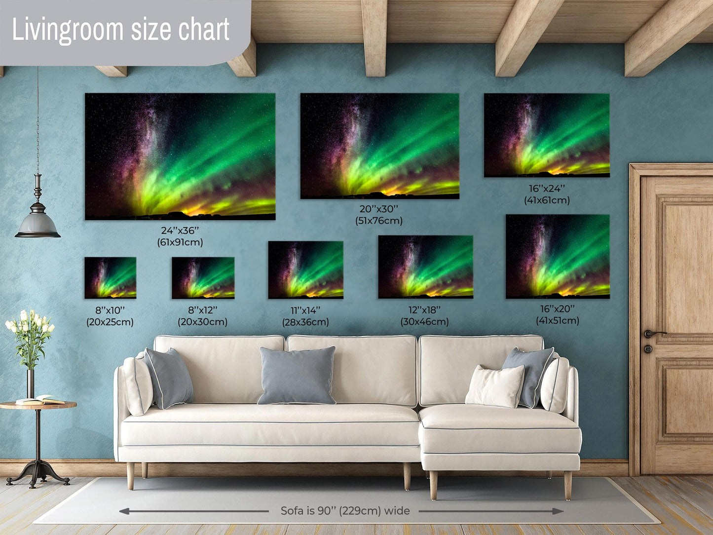 Iceland Milky Way Canvas, Landscape Image, Photo Art, Canvas Print, Home Decor, Wall Art, Iceland, Nature Art, Aurora Borealis