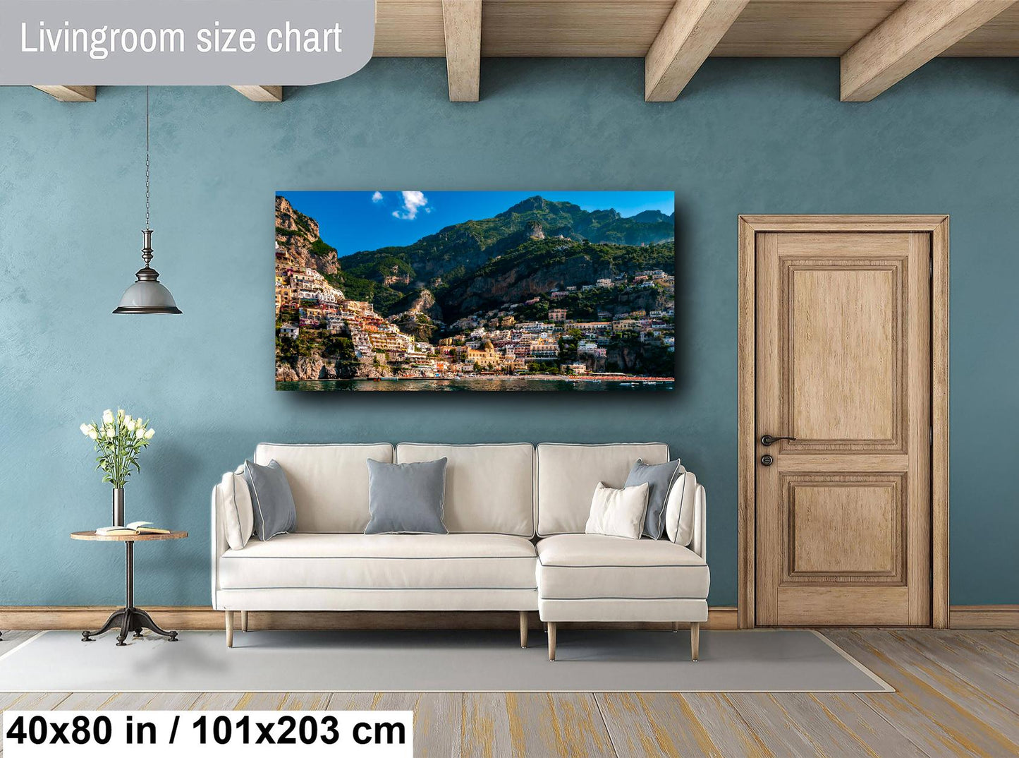 Positano Italy Landscape, Amalfi Coast, Italy Photography, Canvas Wall Art, Honeymoon, Positano Photo, Italian Home Decor, Summer in Italy