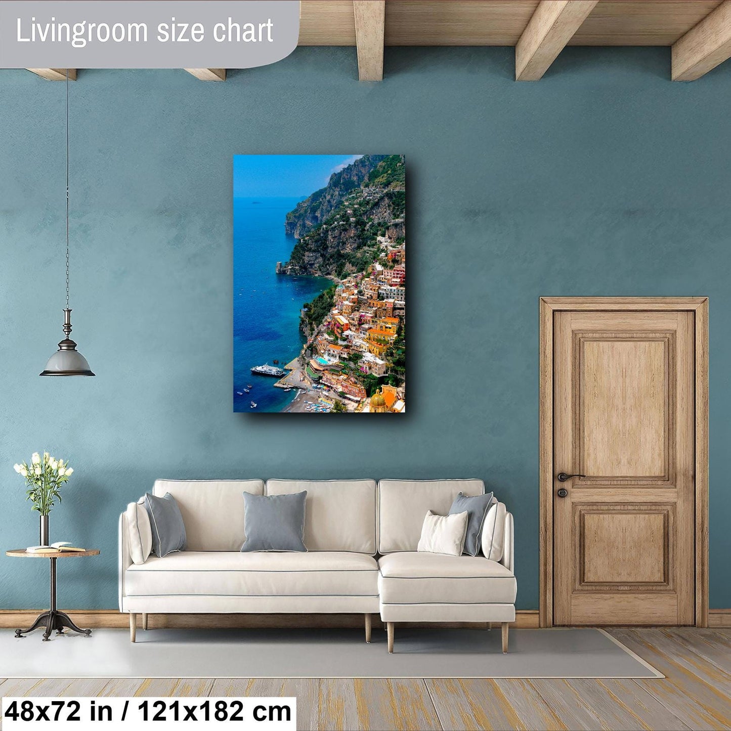 Positano Italy Canvas Print, Italy Photography, Amalfi Coast Photo, Photo Art, Positano Photography, Vertical Wall Art