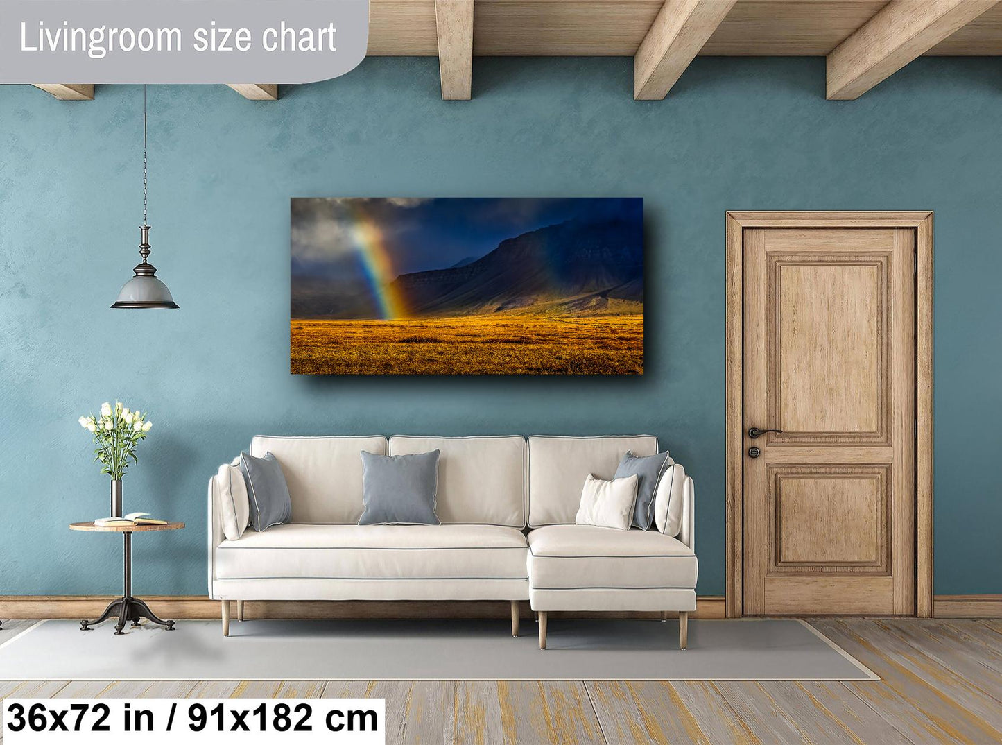 Iceland Rainbow Canvas Print, Iceland Photography, Landscape Print, Photo Art, Canvas Wall Art, Iceland Landscape