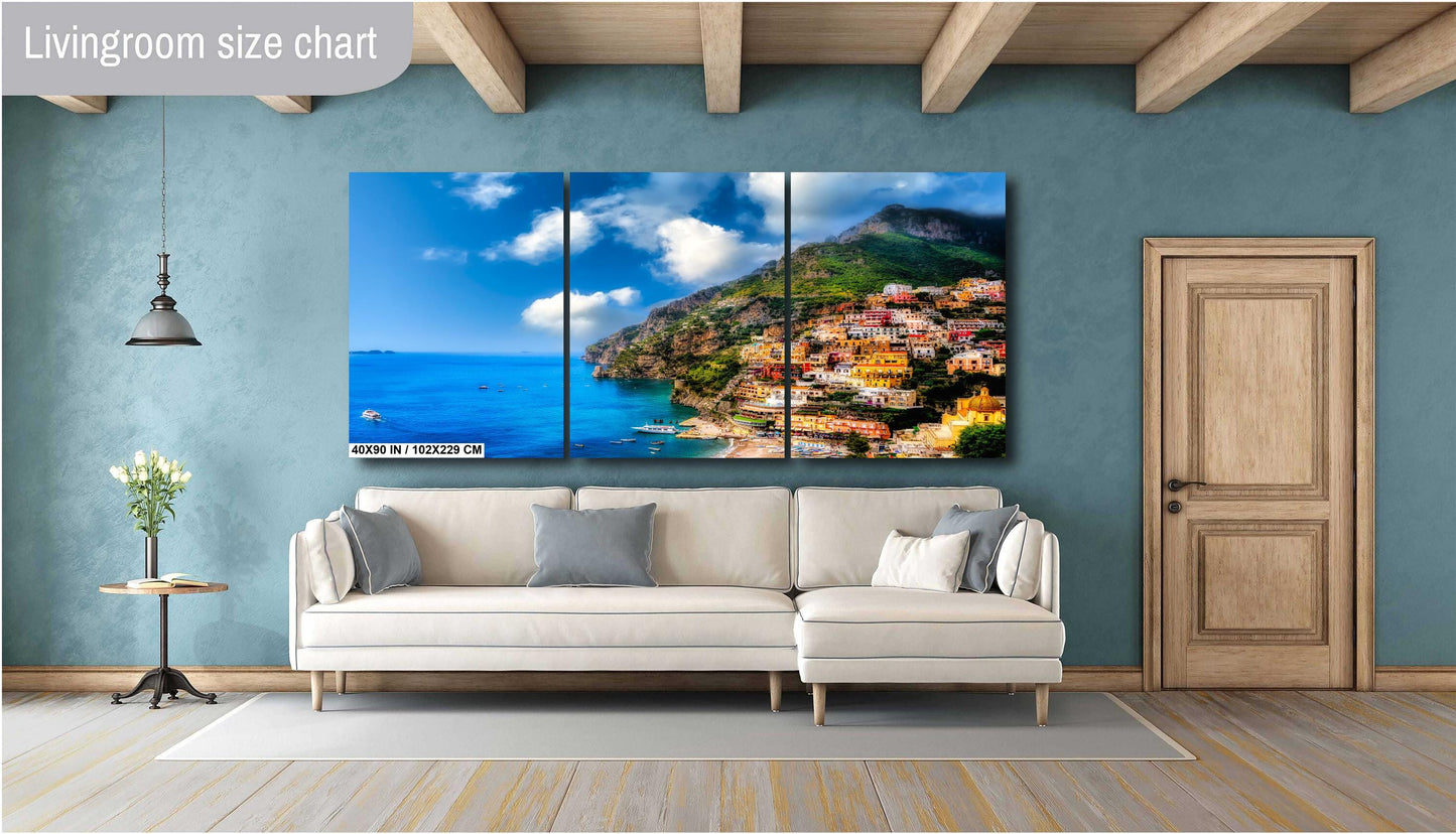 Positano Italy Print on Canvas, Amalfi Coast Photo, Positano Photography, Canvas Wall Art, Italy Photography