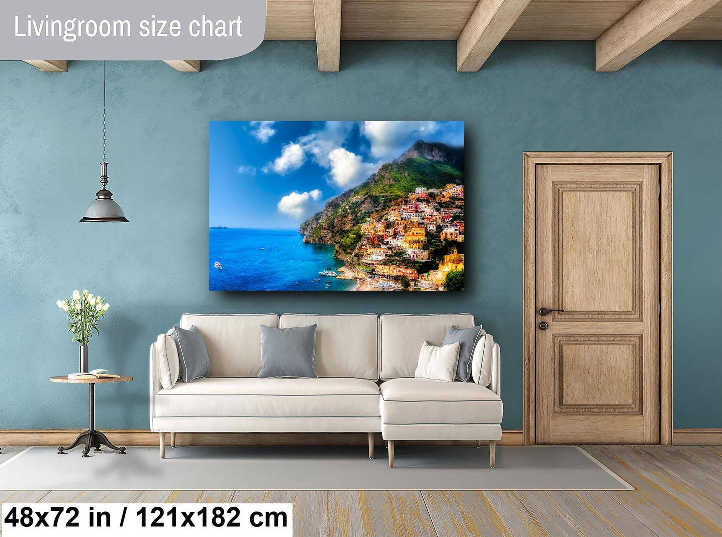 Positano Italy Print on Canvas, Amalfi Coast Photo, Positano Photography, Canvas Wall Art, Italy Photography