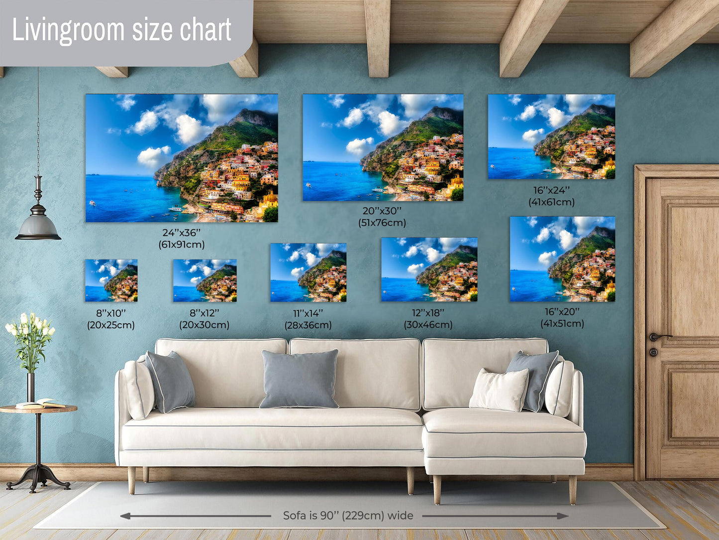 Positano Italy Print on Canvas, Amalfi Coast Photo, Positano Photography, Canvas Wall Art, Italy Photography