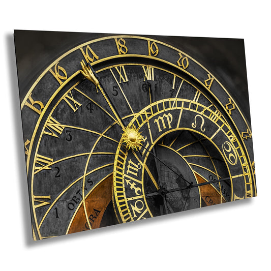 Prague Clock on Canvas, Astronomical Clock, Photo Art, Canvas Print, Prague Photography, Canvas Wall Art, Prague Czech Republic