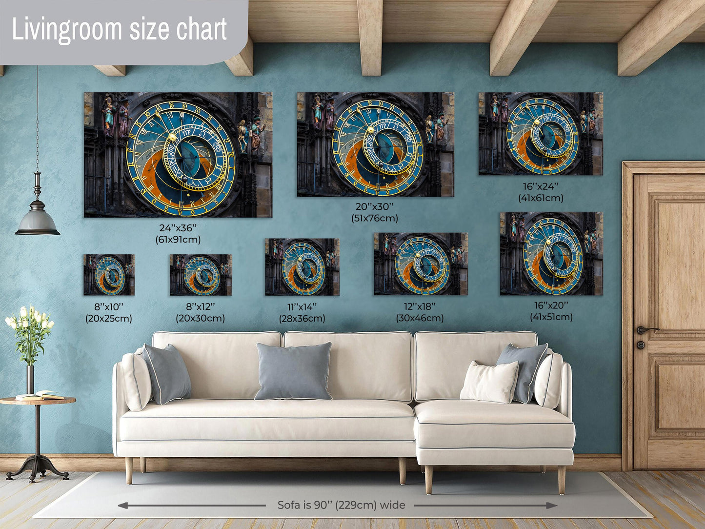 Prague Astronomical Clock, Canvas Wall Art, Clock Tower, Gift, Prague Photo, Fine Art Print, Travel Print, Czech Republic, Astrology