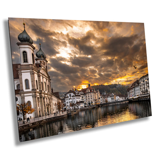 Lucerne Cityscape Print, Switzerland Print, Photo Art, Canvas Print, Canvas Wall Art, Fine Art Print