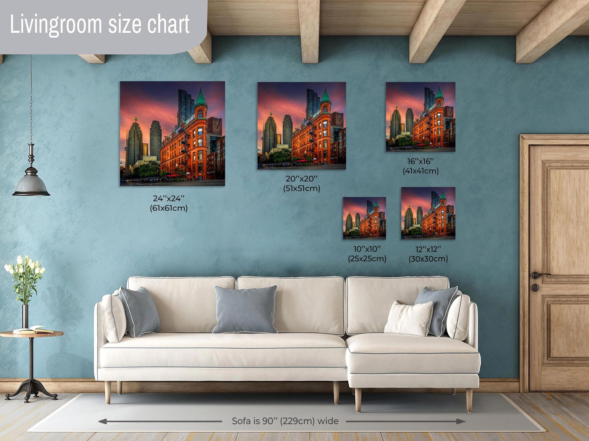 Flatiron Building, Gooderham Building, Toronto landmark, Toronto skyline, cityscape photography, sunset Toronto, historic architecture, iconic building, urban landscape, Victorian design, CN Tower view, Toronto photo, Toronto wall art