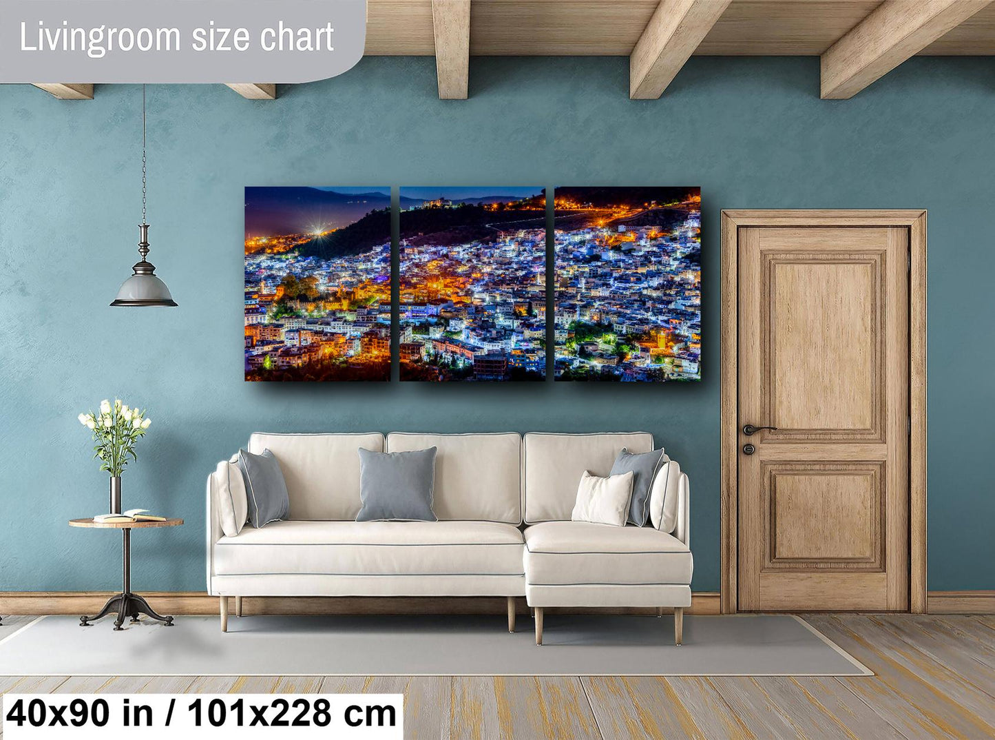 Chefchaouen Canvas Print, Blue City Morocco, Morocco Cityscape, Morocco Travel Print