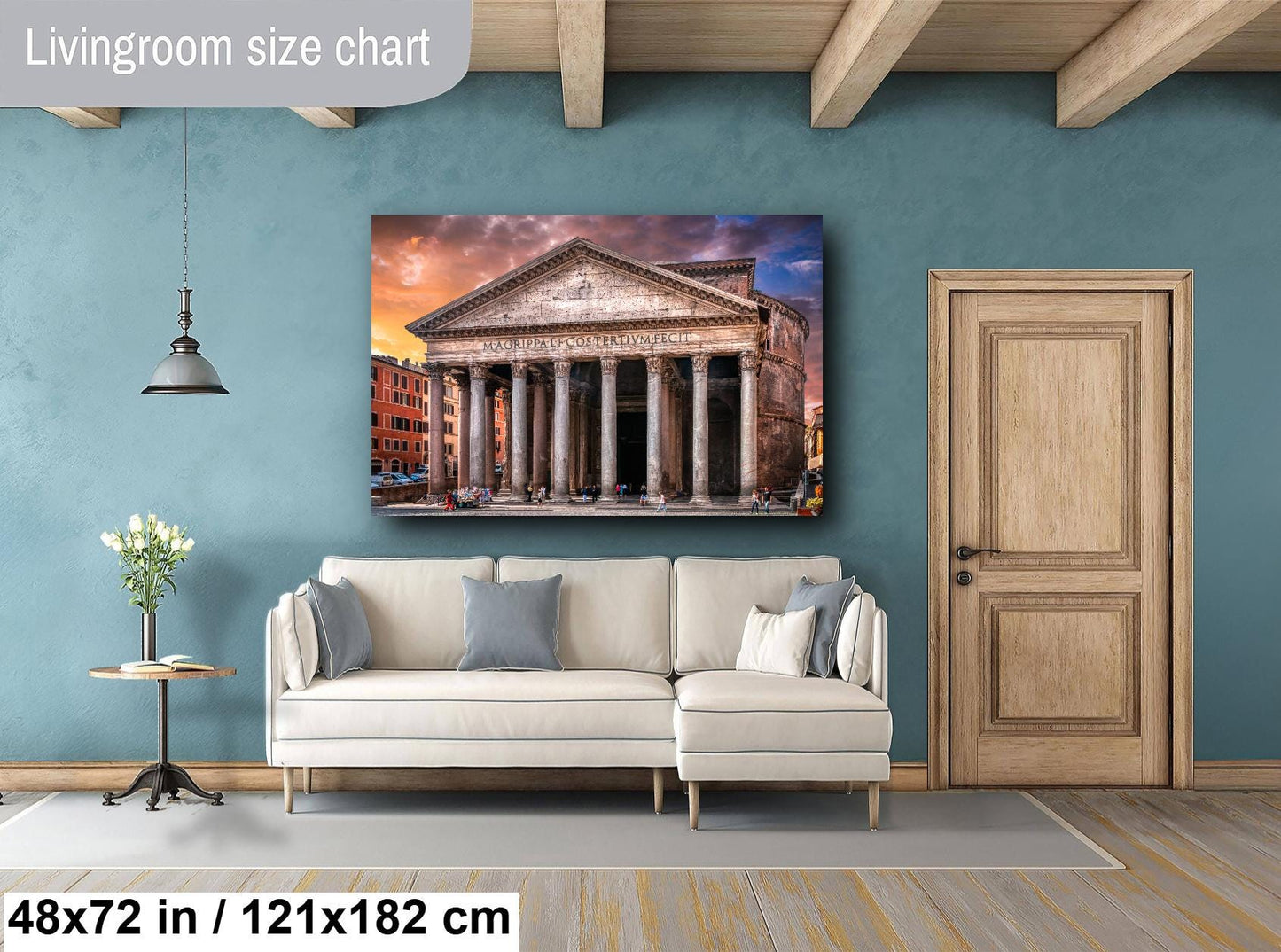 Rome Pantheon on Canvas, Pantheon Art, Rome Street Scene Print, Italy Photograph, Canvas Wall Art, Sunrise on Pantheon, Gift, Travel