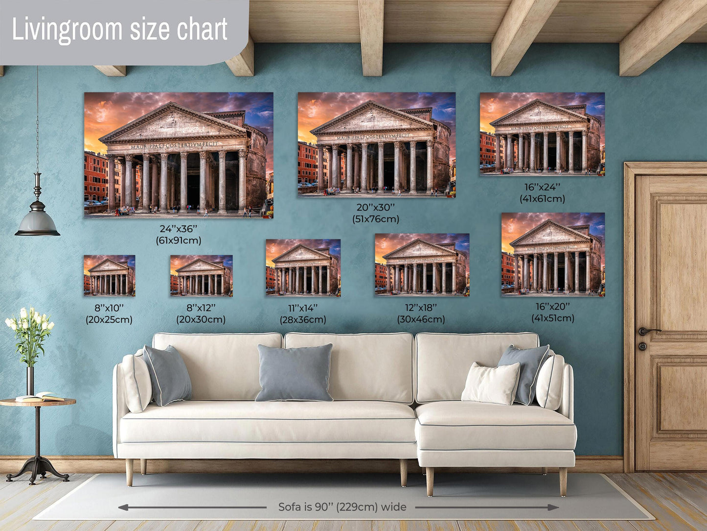 Rome Pantheon on Canvas, Pantheon Art, Rome Street Scene Print, Italy Photograph, Canvas Wall Art, Sunrise on Pantheon, Gift, Travel